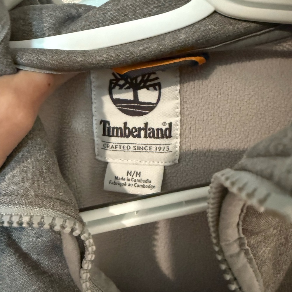 Timberland Gray Zip Up Sweater with Stand-Up Collar - Picture 3 of 6